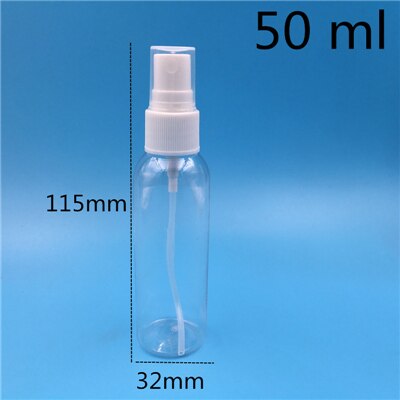 50 stuks 10 60 100 120 150 ml doorzichtige hervulbare plastic spray parfumflesjes lege cosmetische container: 50ml 1.7 oz 50 stuks