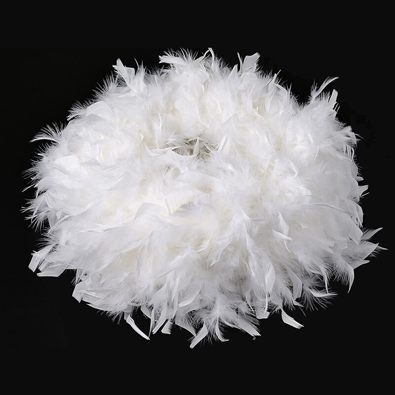 Lustre plume blanche abat jour pour le salon salle a manger chambre lampadaire et lampe de Table abat jour plume