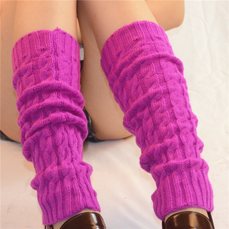 Jambières chaudes pour femme, en tricot solide au Crochet, pour bottes, manchettes, chaussettes longues, hauteur du genou, 40cm