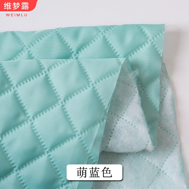 Voering Stof Gewatteerde Verdikte Katoen Wollen Jas Kleding Jas Brokaat Voor Naaien Herfst En Winter Diy Zwart Wit Polyester: Cute blue