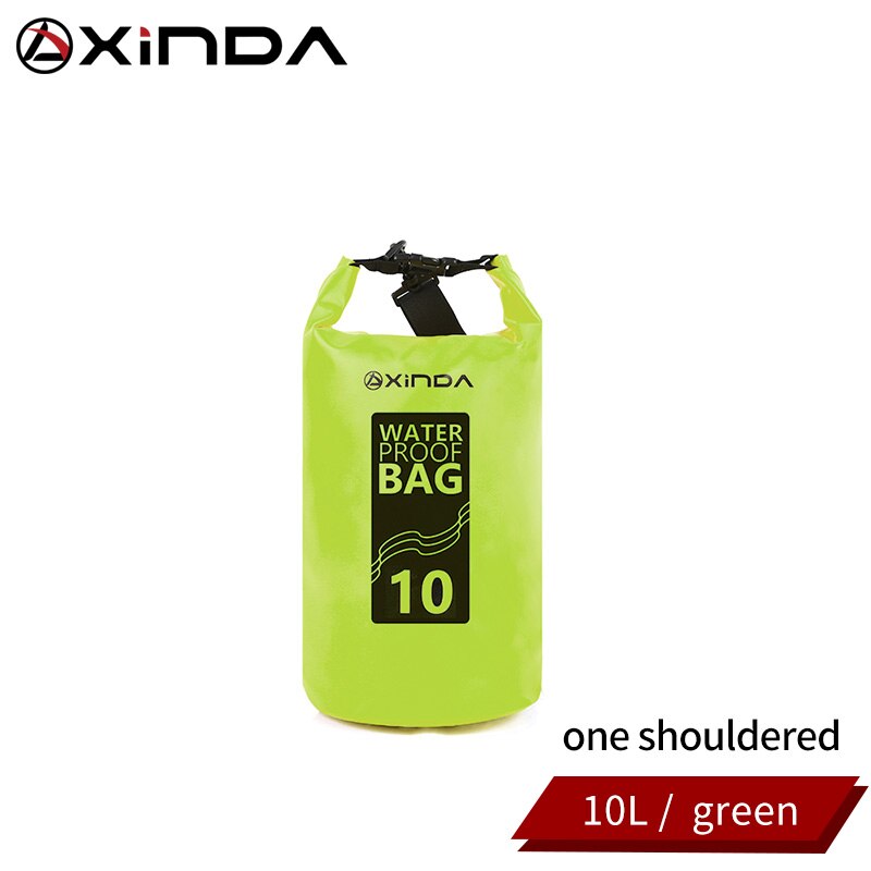 Bolsas secas impermeables para exteriores de 5/10l, bolsas secas portátiles para Rafting y buceo, bolsas de PVC para natación y Trekking de Río: Green10L(one strap)