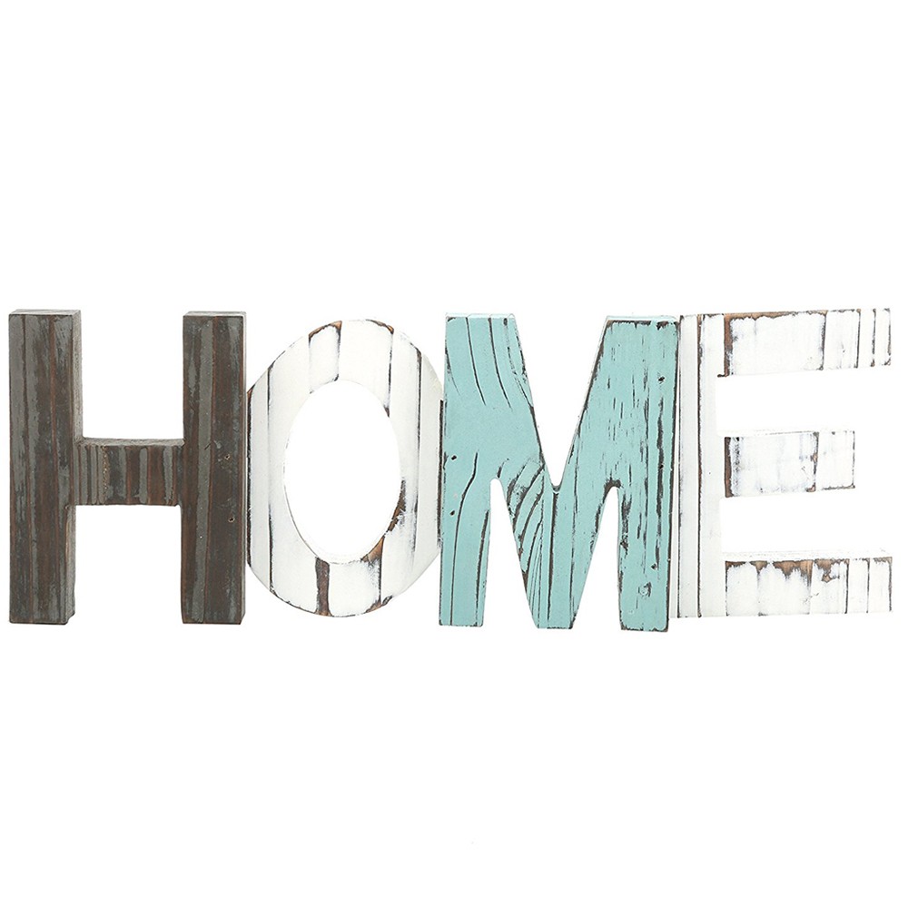 Rustieke Multi-Kleur Hout Huis Brief Decoratieve Teken Housewarming Party Staande Uitsparing Woord Houten Letters Home