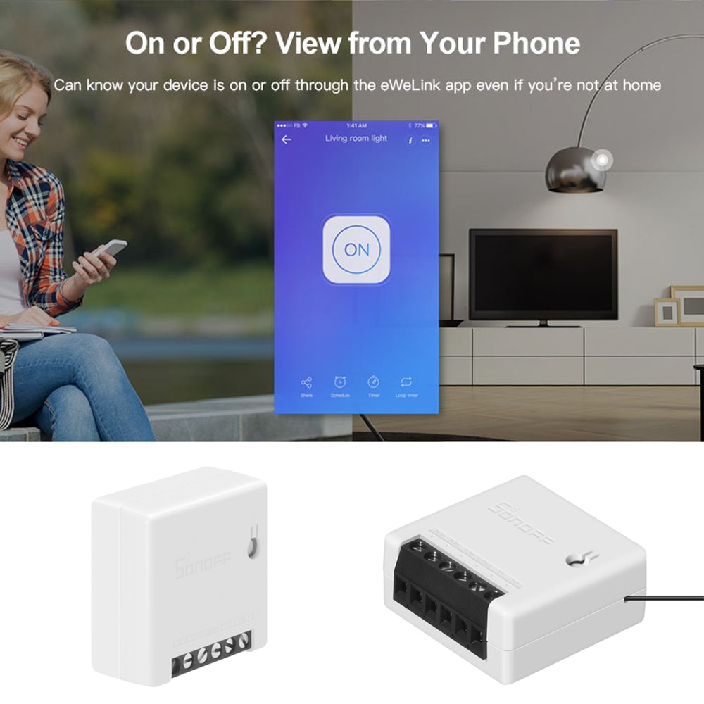 SONOFF MINI Wifi Switch DIY Wireless Remote Domotica Light Smart Home Automation Relay Module Controller Work with Alexa