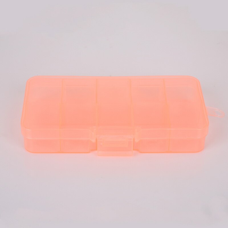 10/15/24 Slots Adjustable Plastic Storage Box Transparent Rectangle Case Organizer Boxes For Small Handmade Packing Jewelry: orange 10 lots
