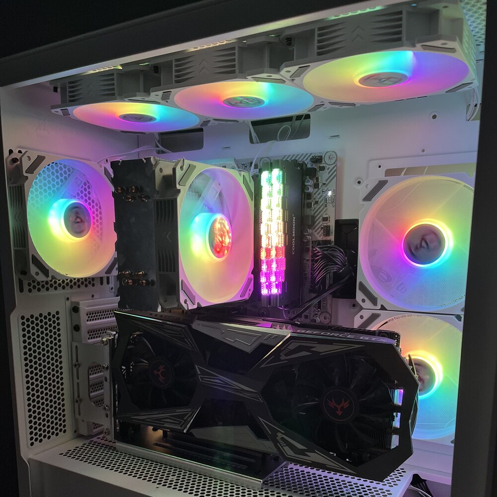 CPU Cooler Ventilador 120mm RGB ARGB Cooling Fan Ventilateur For Intel LGA 1151 1155 1200 1366 X79 X99 AM3 AM4 Radiator