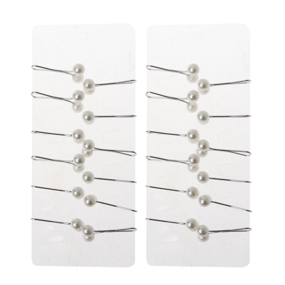 24Pcs Muslim Hijab Scarf Pin Pearl Clip Scarf Pin Headscarf Shawl Scarf Accessories Lady Muslim Scarf Clips Jewerly: White