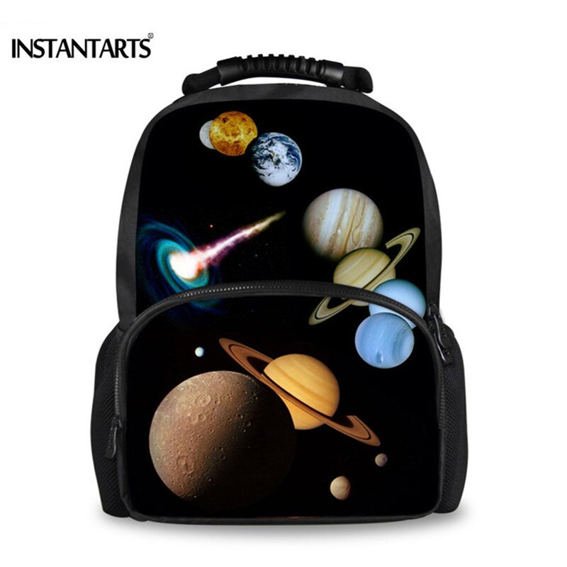 INSTANTARTS univers espace galaxie feutre sac à dos pour hommes 3D solide motif mâle sac d'école adolescent garçons voyage ordinateur portable sacs à dos