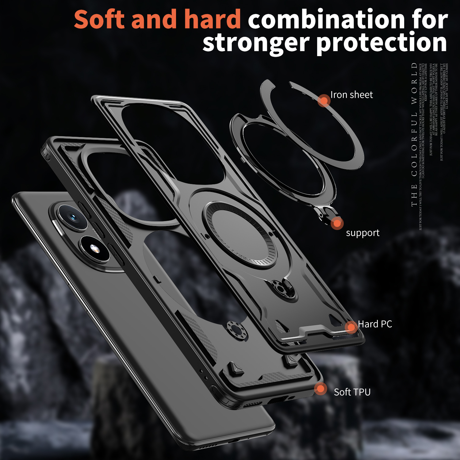 Stødsikkert pansercover til xiaomi redmi note 14 pro 5g magnetisk stativbeskyttelsesetui til redmy note 14 note 14 pro 5g bagcover