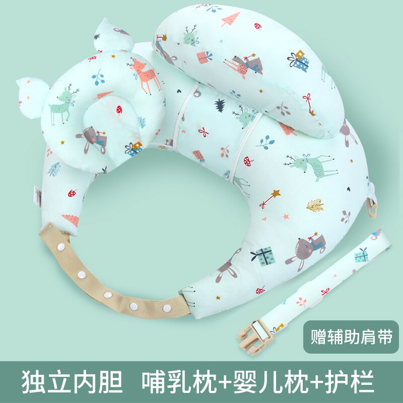 Coussins d&#39;allaitement pour bébé, housse lavable, multifonction, ajustable, pour nourrissons: Green sea 4