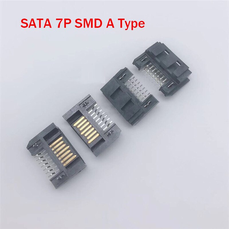 Interface de disque dur SATA 7 broches, 10 pièces, connecteur SMT DIP, prise mâle Type A, monté sur PCB