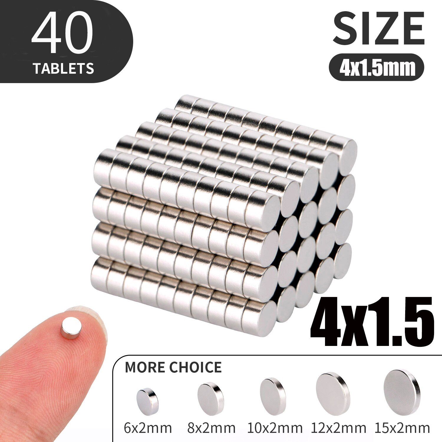50 100 140PCS/Lot 4x2mm Magnet Round Small Magnet Strong magnets Rare Earth Neodymium Magnet: 40pcs(4x1.5)