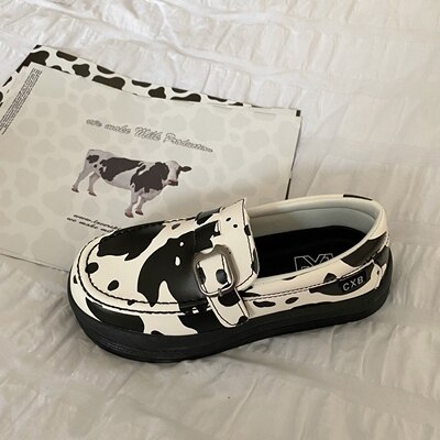 Moche mignon niche vache modèle ins super feu blanc chaussures étudiantes sauvage Hong Kong style sport et loisirs chic chaussures marée