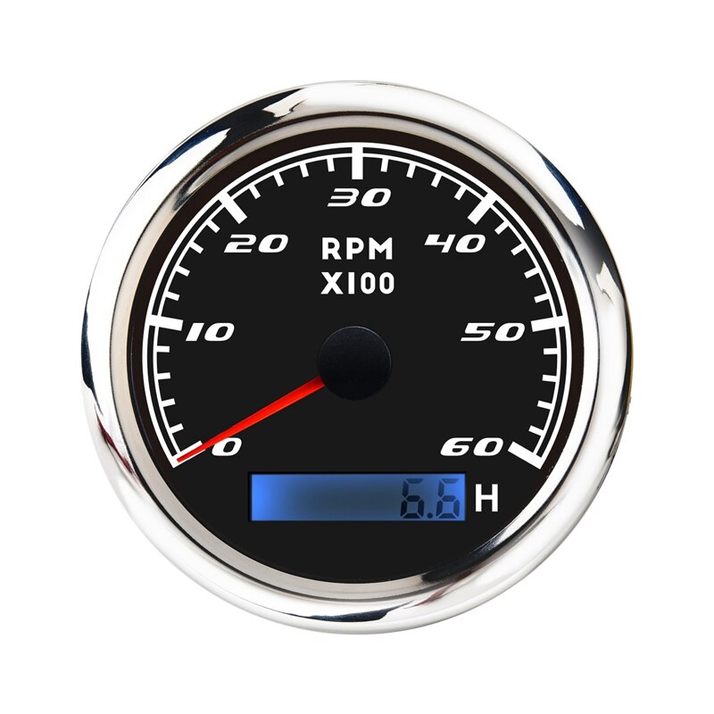 Universal Speedometer 12V/24V Odometer 85mm LCD Hourmeter Tachometer Backlight for Marine Car Motorcycle