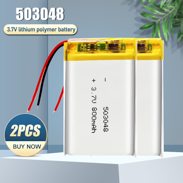 503048 053048 3.7V 800Mah Oplaadbare Lithium Polymeer Batterij Voor MP3 MP4 Gps Rijden Recorder Bluetooth Headset Li Ion mobiele: 2PCS