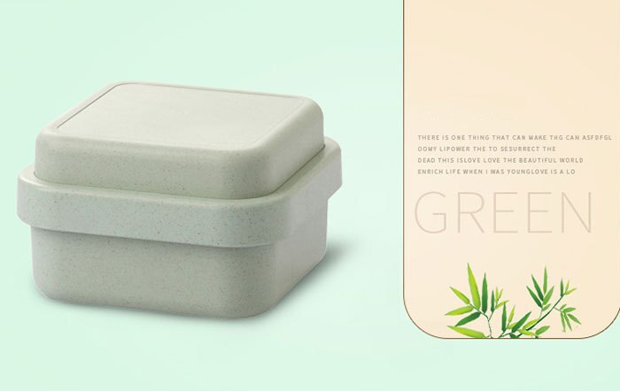 Fiambrera de doble capa de fibra de bambú, vajilla creativa multifunción, Verde, accesorios de cocina, fiambrera de microondas: green