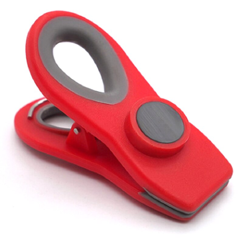 Magnetic Multipurpose Bag Clips Bag Fresh-Keeping Clamp Sealer For Kitchen，Refrigerator magnet: red