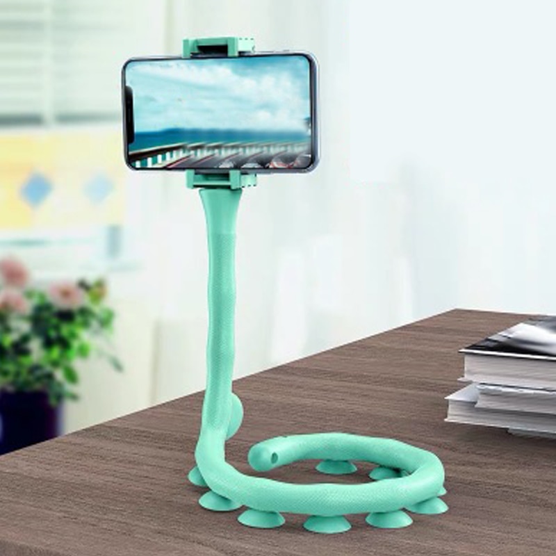 1pc søte caterpillar lazy bracket mobiltelefon holder orm fleksibel telefon sugekopp stativ for hjemmevegg stasjonær sykkel