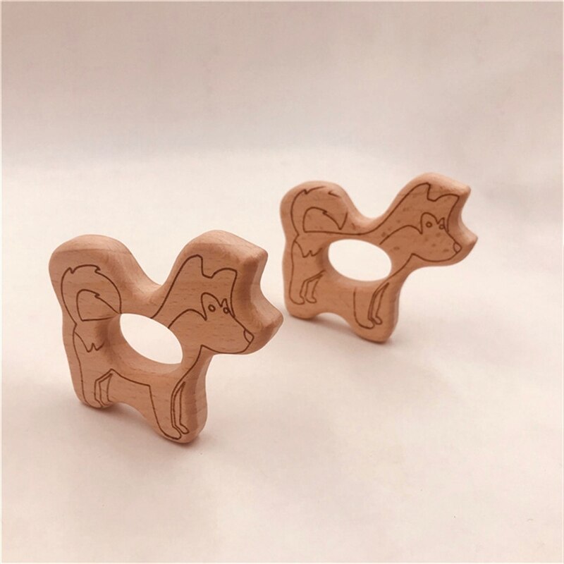 Houten Baby Pupply Bijtring Drie-Dimensionale Modellering Bijtring Baby Molaire Bite Rubber Kind Bijtring Verpleging