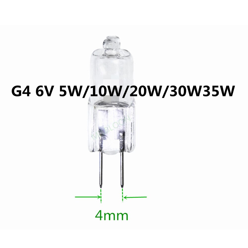 10PCS G4 6V Microscope Light bulb G4 6V 10W bulb G4 6V bulb 20W G4 6V 30W light bulb G4 6V 35W Instrument lights G4 6V 25W bulb