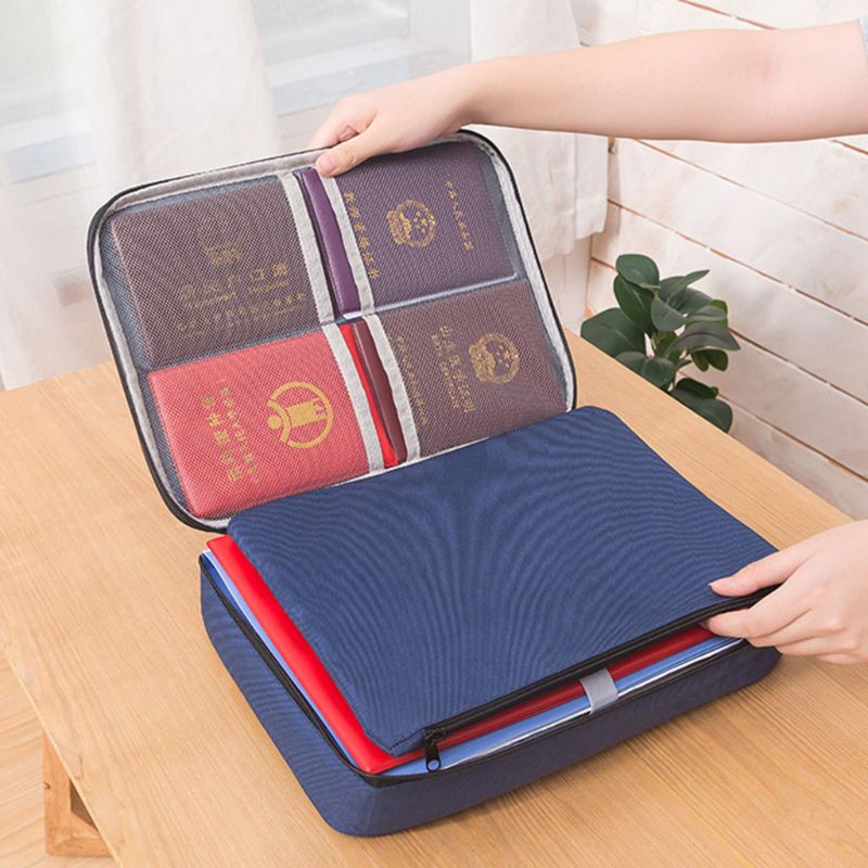 Bolsa de almacenamiento de documentos, estanca, gran capacidad, certificados, organizador de archivos para viaje a la oficina en casa