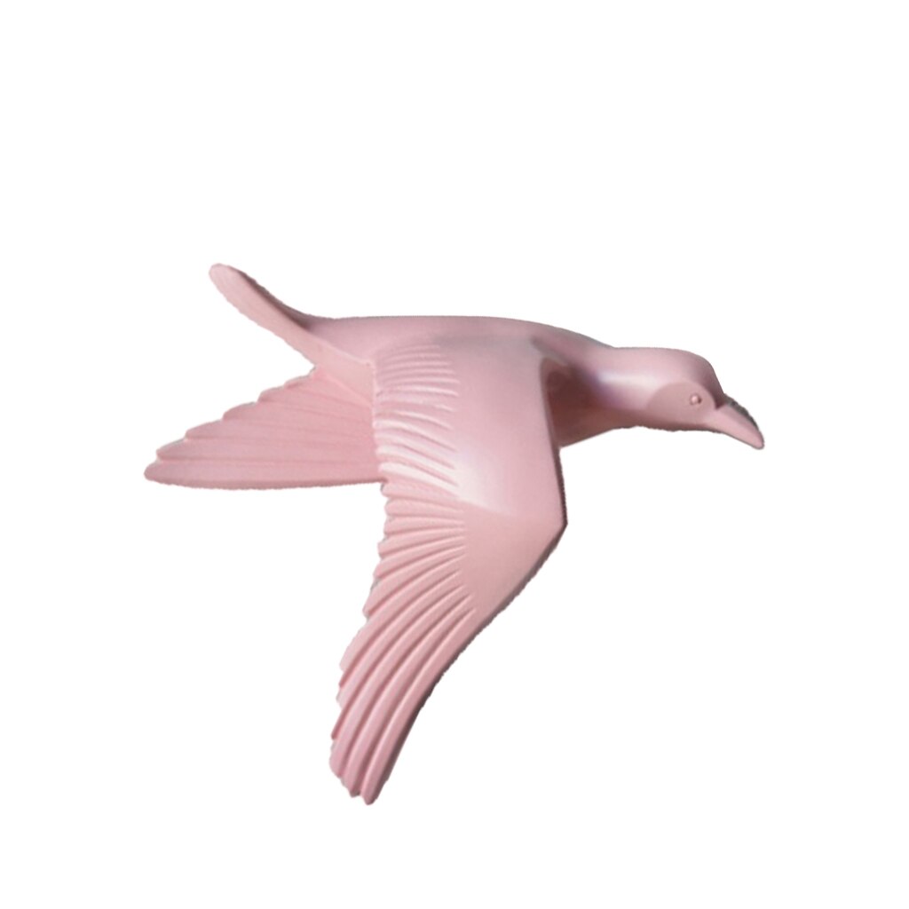 3D Resin Flying Seagull Birds Crafts Wall Art Sculpture Living Room Bedroom Wall Hanging Decoration: Pink B