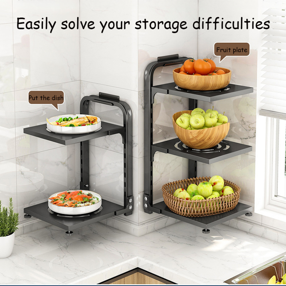 Kitchen Pot Storage Rack Under Sink Cabinet Pot Rack Holder Multi-Layer Adjustable Pots and Pans Shelf Bilateral Organizer