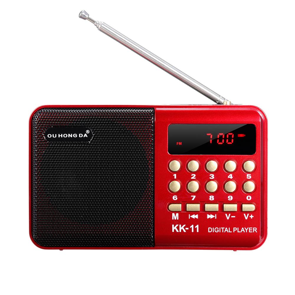 Mini Draagbare Radio Handheld Digitale FM USB TF MP3 Player Speaker Oplaadbare