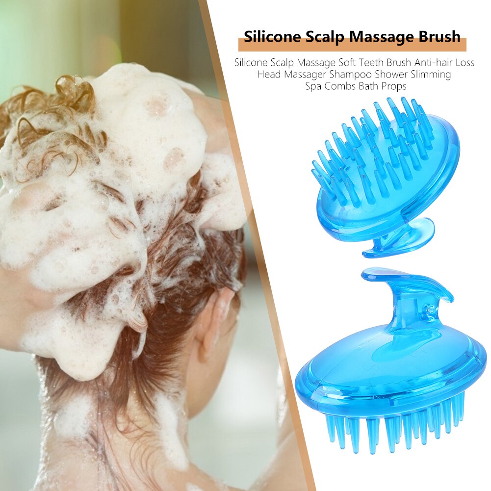 Shampoo Massage Borstel Handheld Siliconen Wassen Kam Douche Hoofdhuid Hoofd Meridiaan Massage Kam Grove