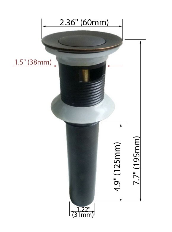 Bathroom Lavatory Oil Rubbed Bronze Basin Sink Drain Pop Up Grate Waste Drainer Waterlet Drains With Overflow Hole zsd018