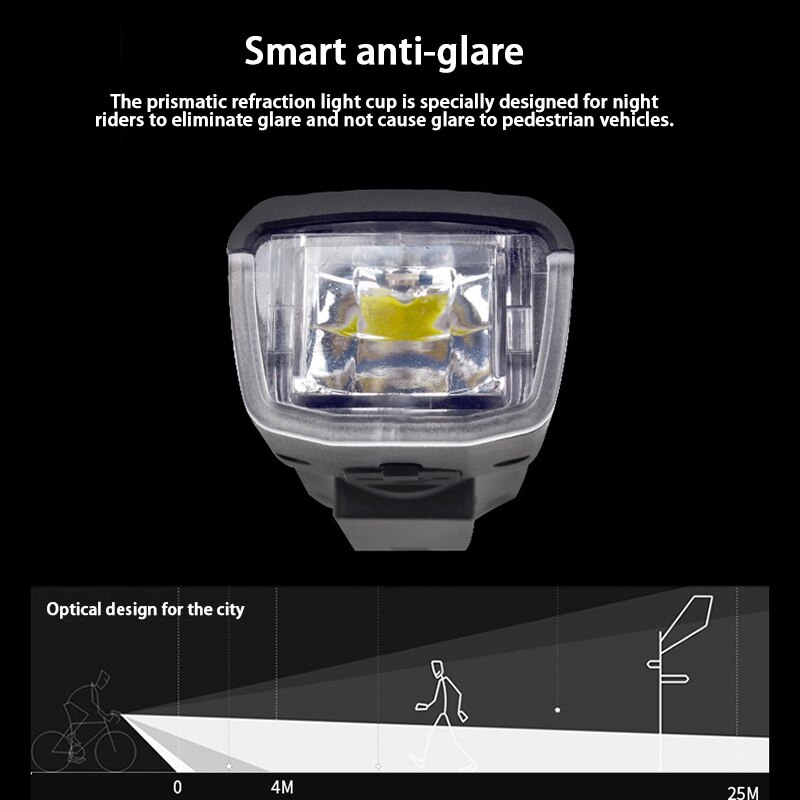 Cykellygte forlygte cykelforlygte genopladelig cykelforlygte vandtæt led forlygte