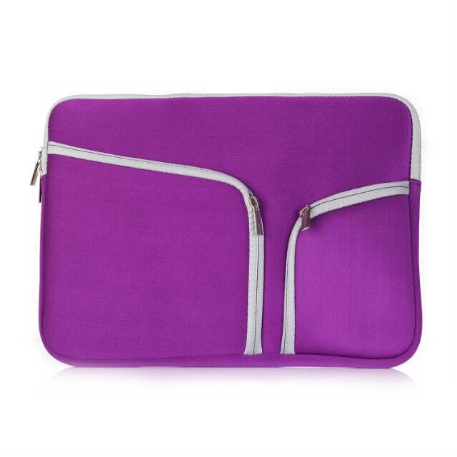 Laptop Sleeve For Macbook Pro Air Retina 11 12 13 15 inch Notebook Bag Pouch Double Pocket Zipper A1706 A1707 A1770 A1932: Purple / For Macbook 15 inch