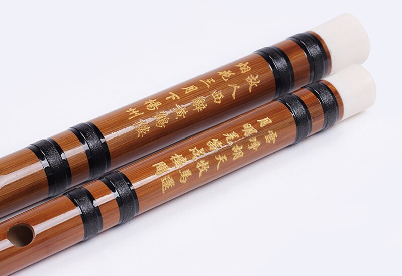 Chinese Bamboo Flute Brass Joints Key of C/D/E/F/G Woodwind Musical Instruments Dizi Pan Flauta with all Accessories