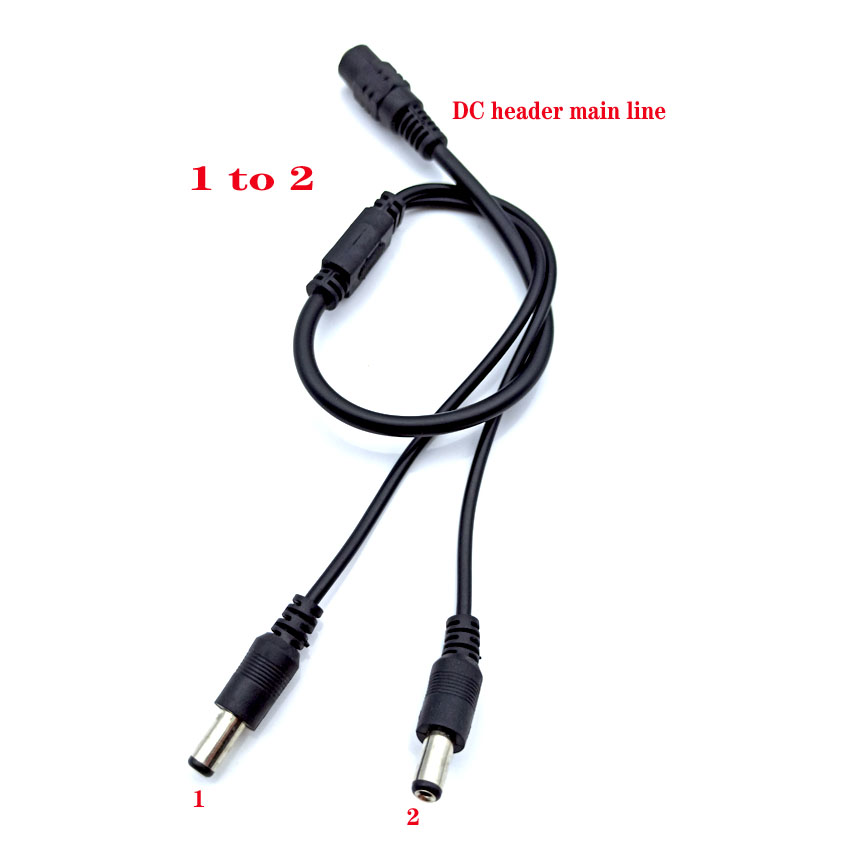 5.5*2.1mm 1 to 2/3/4/5/6/8 way dc power divider cable 5v 12v power adapter connector cable for led strip lights cctv camera