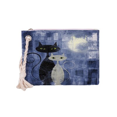 Crowdale Small Teen Girls School handbags for Women Thick rope printing hangbag novelty cats printing handbags 26cm*19cm: S-sn178