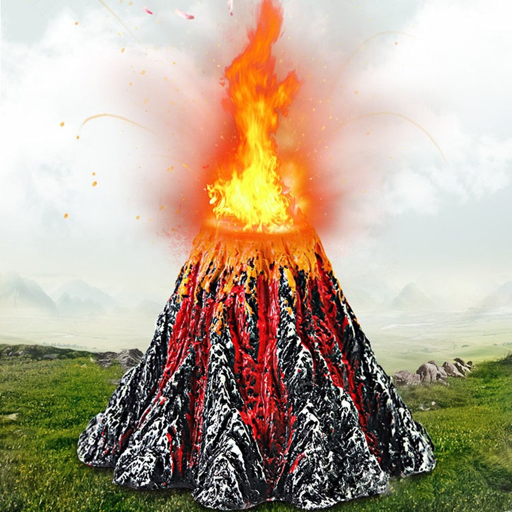 Aquarium Vulkaan Waskolf Decoraties Vulkaan Ornament Kit Met Led Spotlight Aquarium