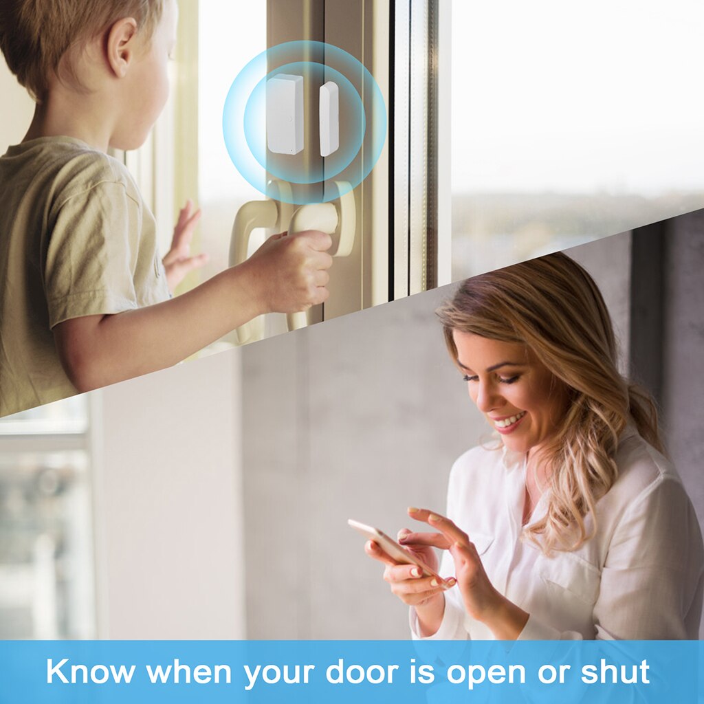 Wireless Door Window Alarm Contact Sensor Wireless Smart for Apartment Dorm House Anti-Theft