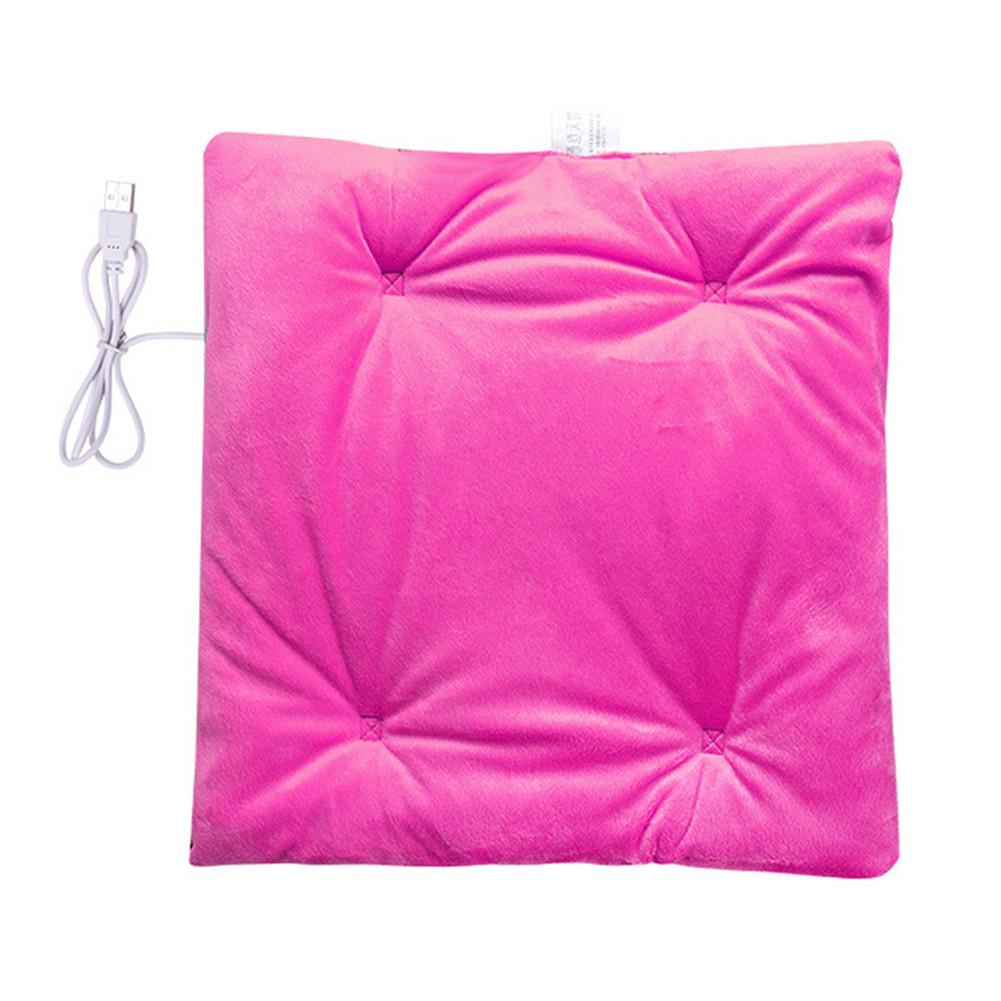 Winter Electric Heating Pad Soft Fleece USB Charging Portable Heated Cushion Home Office Chair Driving Travelling Cold Weather