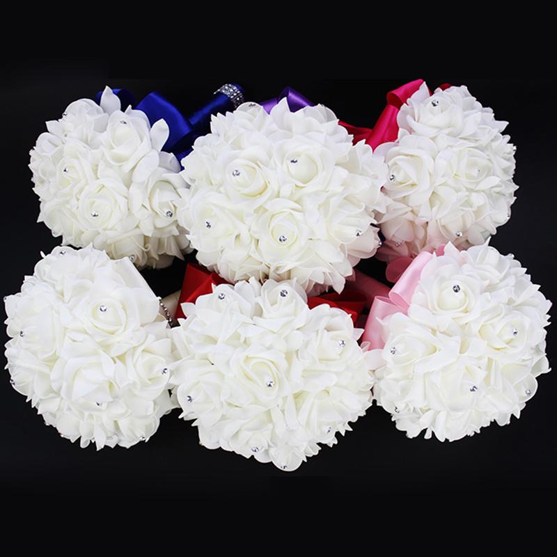 Realistisk brudebuket simulering blomster buket valentinsdag kunstig brudebuket bryllup dekorationer