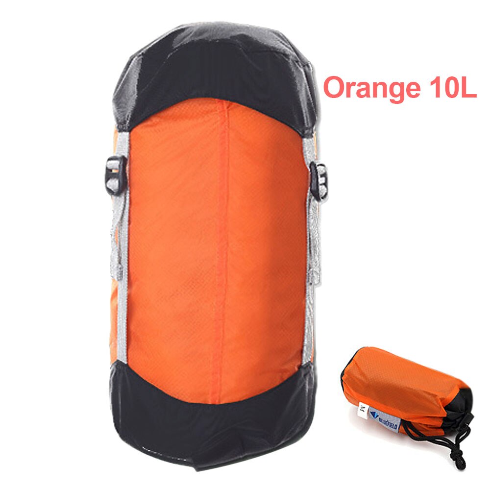 Lixada ultralette kompression ting sæk sovepose kompression sæk løbebånd arrangør 10l/15l/20l til vandring camping: Orange 10l