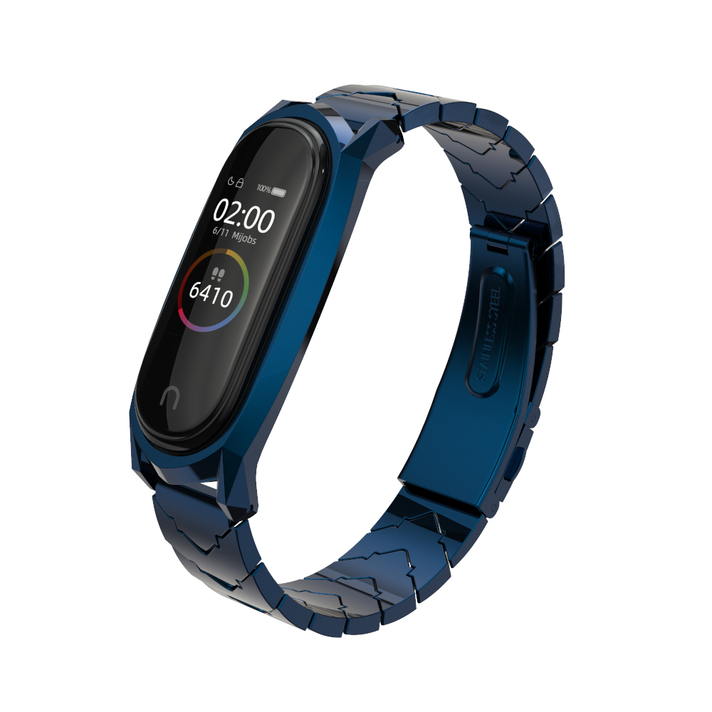 Mijobs Mi band 4 Strap Metal Stainless Steel Bracelet for Xiaomi Mi Band 4 Mi Band 3 Strap Smart Watch Miband 4 correa Wristband