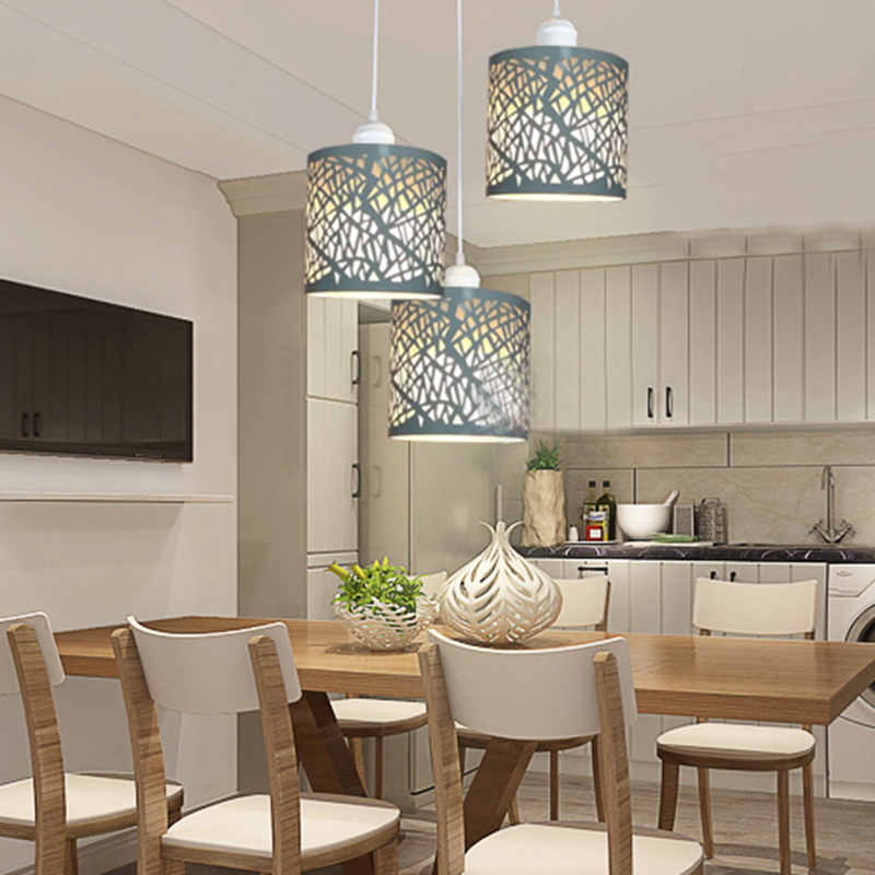 1X style européen blanc métal Floral creux abat-jour Table plafond pendentif lumière ombre couverture maison salle à manger décor