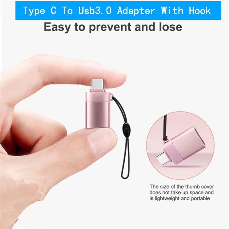 USB Typec Otg Adapter Fast Type C To Usb 3.0 Converter Usb-c Type-c Charge Data Sync Cable for Samsung Huawei Xiaomi with Hook