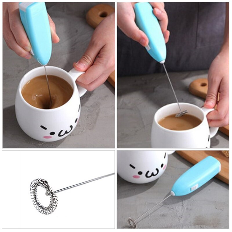 1pc mleko napoje kawa ubijaczka, rózga elektryczna trzepaczka robić jajek spieniacz spieniacz mini uchwyt mieszadło praktyczne narzędzie kuchenne