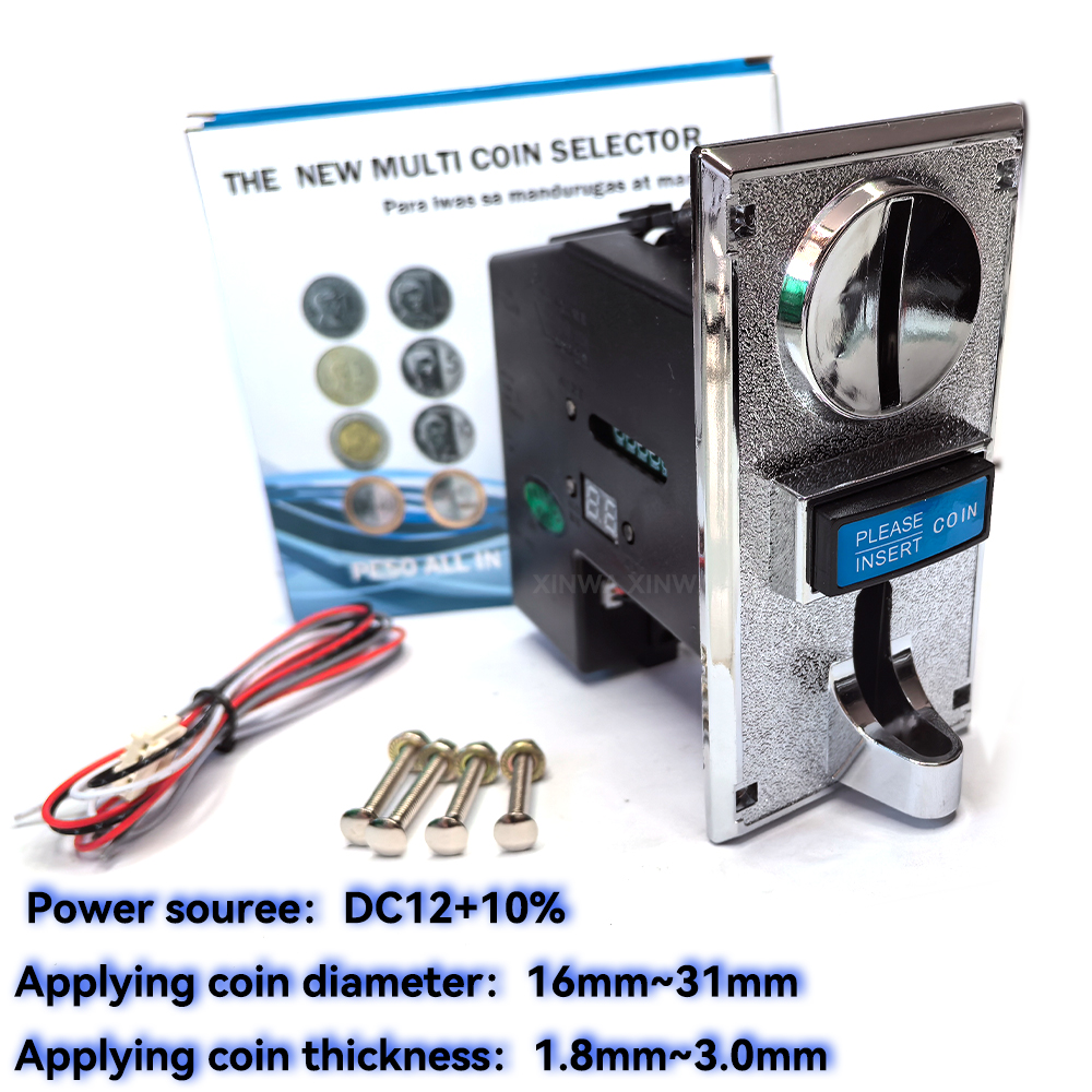 Multi-møntacceptor spil toknes mekanisme slto automat flipperspil dele med 4 -bens kabel til claw crane neo geo arkade