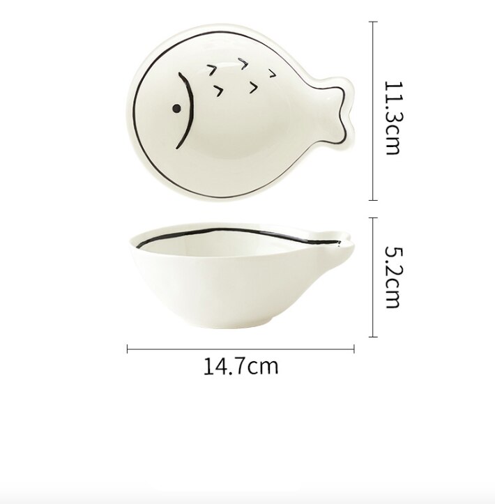 Cartoon Dinner Plate Set Ceramic Kitchen Plate Breakfast Tableware Set Food Dishes Rice Salad Noodles Bowl Soup Kitchen Tool: 003