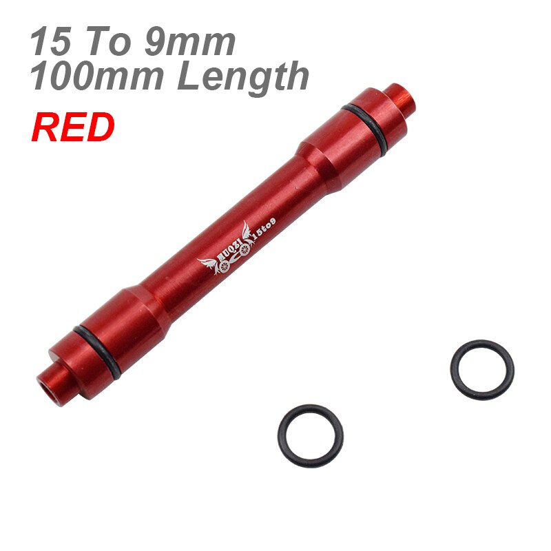 Moyeu de roue de vtt en alliage, adaptateur QR à dégagement rapide, axe 12/15mm à 9MM, 100 110 135 142 148MM: 15-9mm 100mm Red