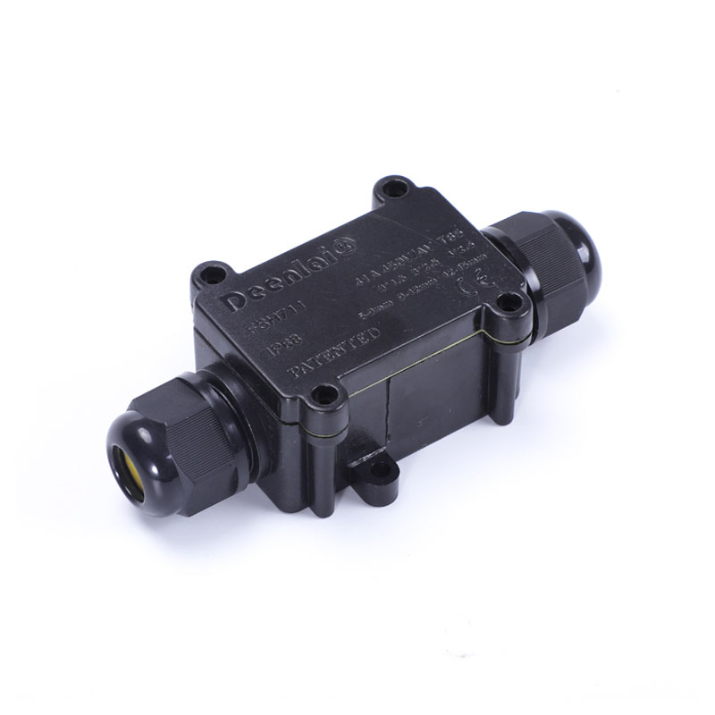 IP68 Waterproof Black Black Transparent Plastic Cable Wire Connector Gland Electrical 2-Cable Junction Box with Terminal: Type 2