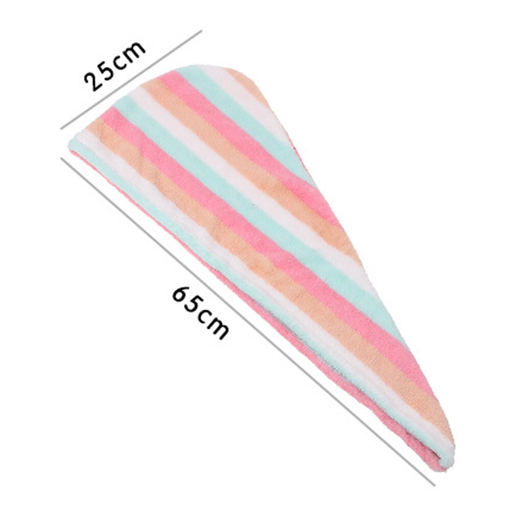 Regenboog Strips Haar Handdoek Haardrooginrichtingen Handdoeken Quick Magic Droog Hoed Cap Twist Hoofd Handdoek Met Knop PI669