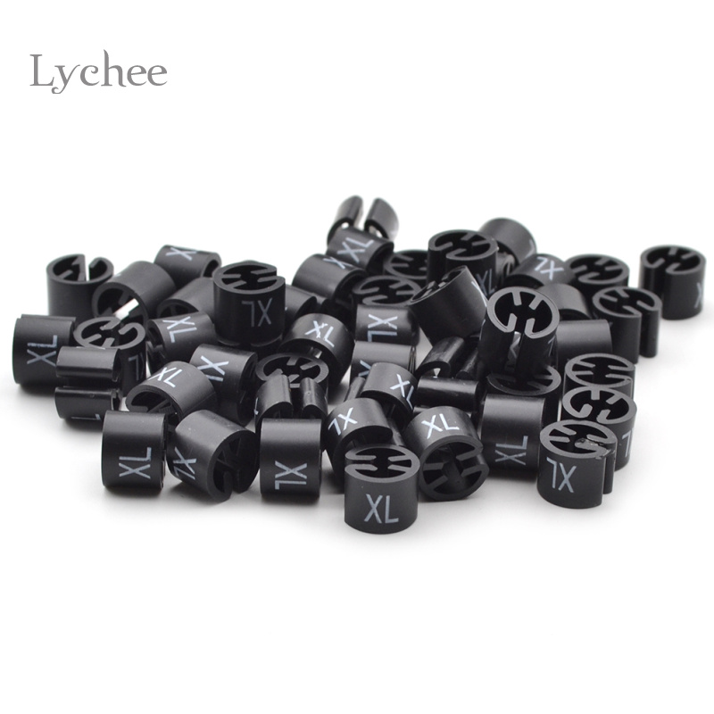 Lychee life 100 stykker sort bøjle sizer tøjmærker markører størrelsesdeler størrelsesmarkør til bøjler xxs -4xl trykt: Xl