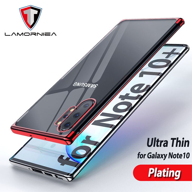 Lamorniea miękka TPU Case do Samsung Galaxy uwaga 10 poszycia miękkie czyste etui z TPU do Samsung Note 10 Plus Note10 Pro telefon przypadku